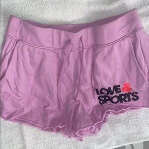 Pink Athletic Shorts with Stretchy Low-Rise Waistband